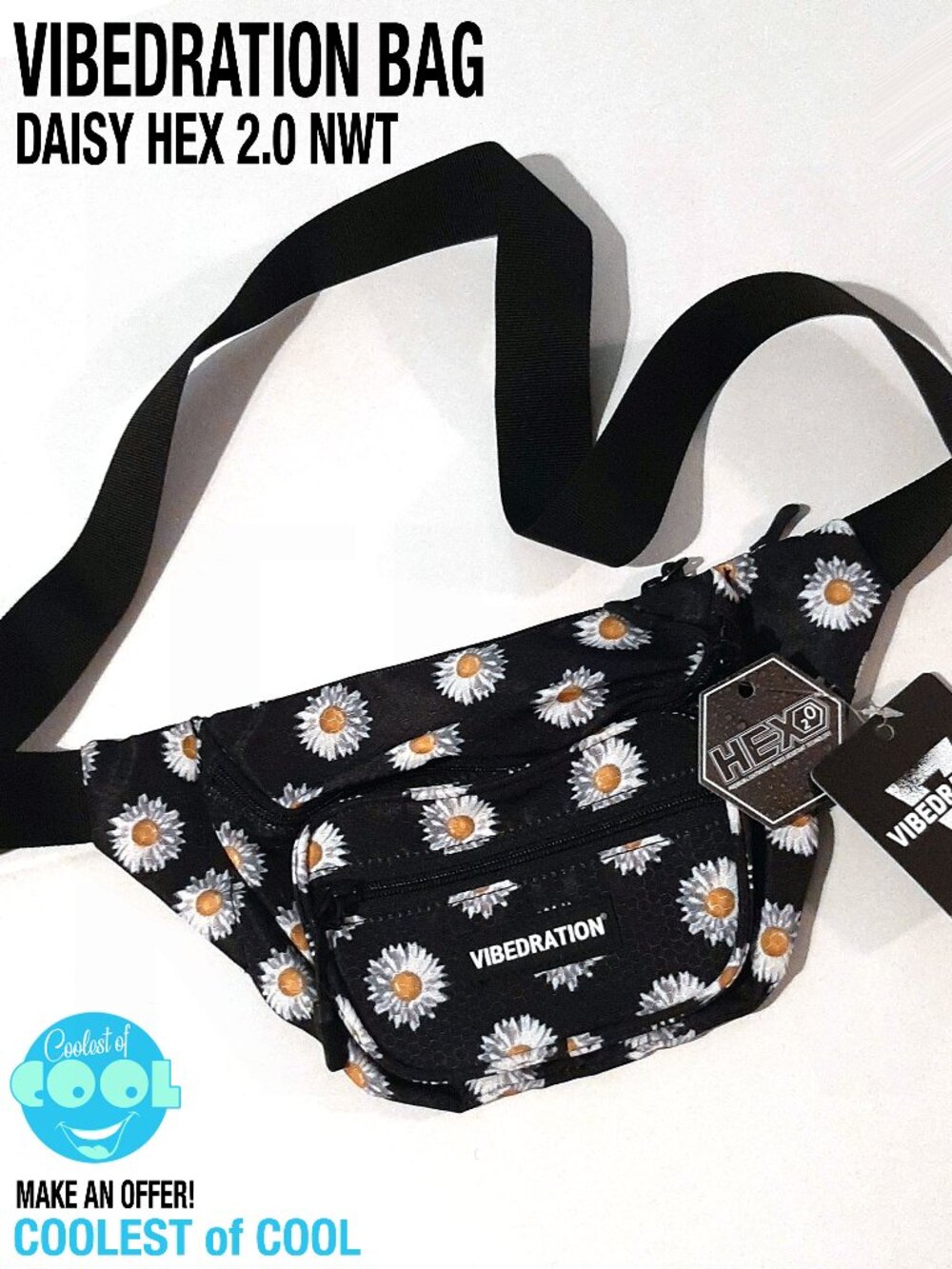 Vibedration bag Daisy fanny pack waist bag for travel festivals raves NWT